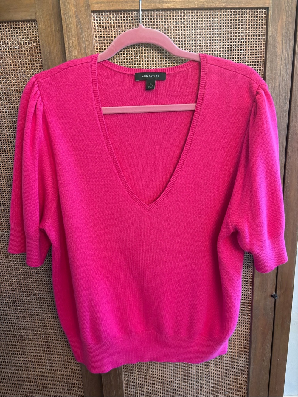 Ann Taylor Hot Pink Crew Neck Sweater